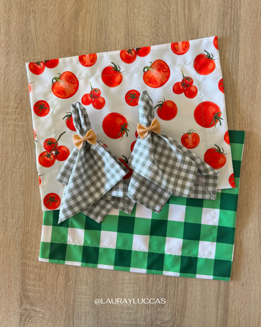Kit de Mesa Puesta Italia con servilletas picnic verde