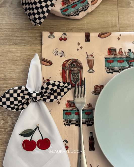 Servilleta Bordada Cherry - American Diner