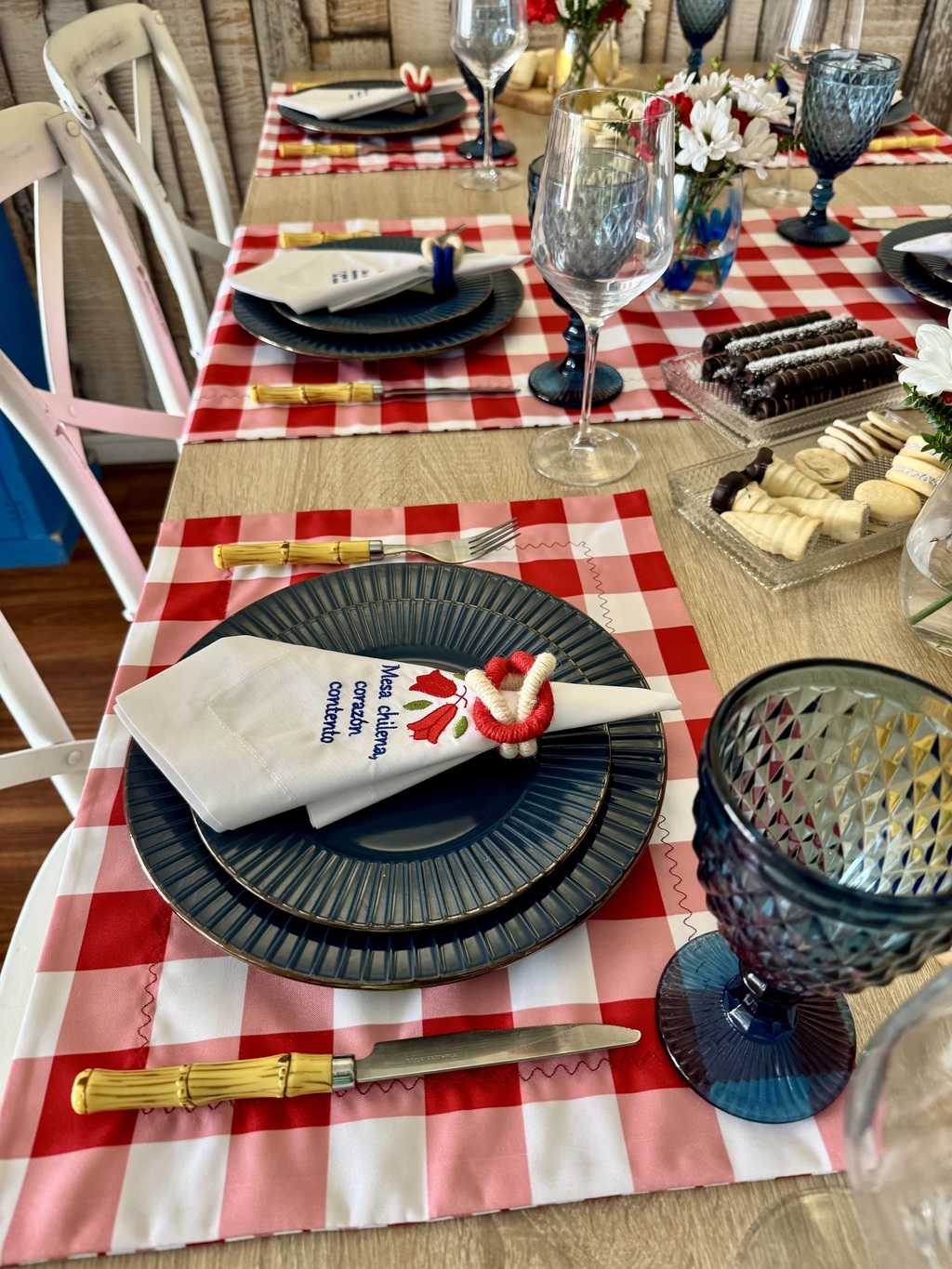 Kit de Mesa Picnic Rojo con Servilletas Chilenismos