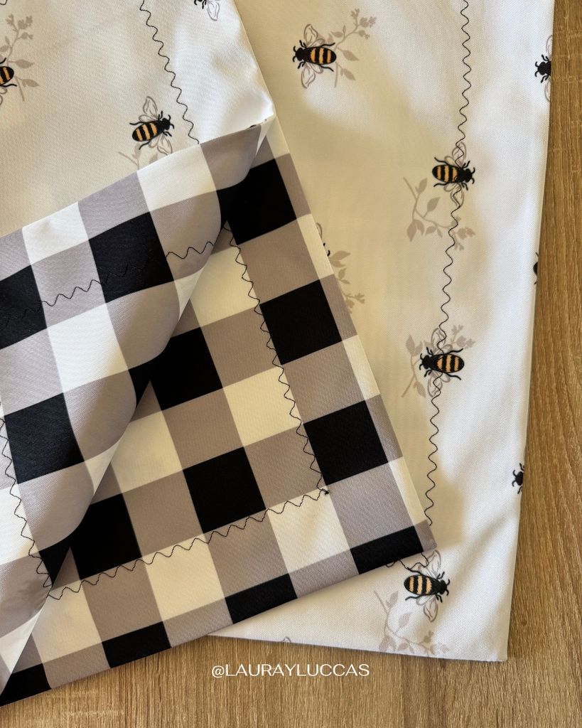 Set familia - 4 individuales doble faz Abeja Dorada