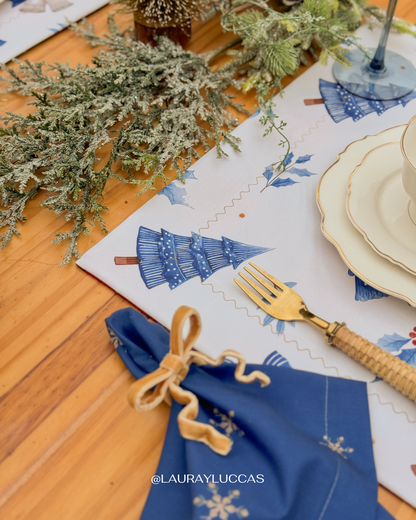 Servilleta de Tela Estampada Noche Azul