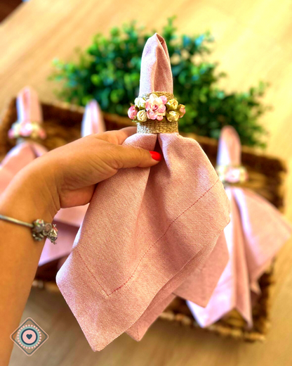Servilleta de Tela en Lino de algodón Color palo rosa