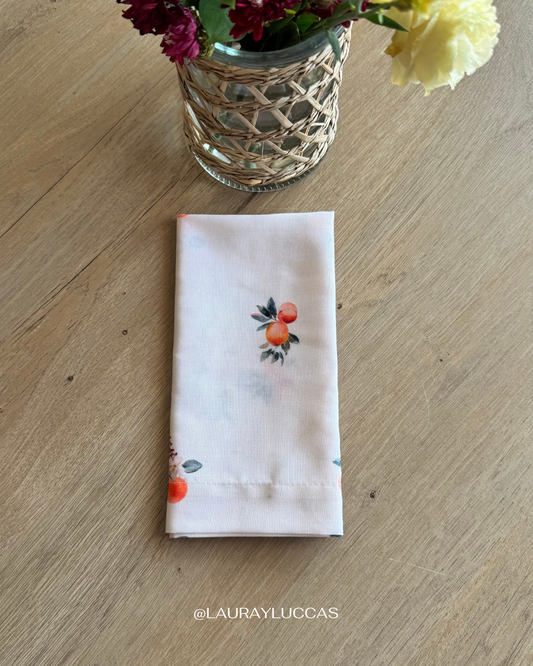 Servilleta de Tela Estampada Duraznos Pomar Florido