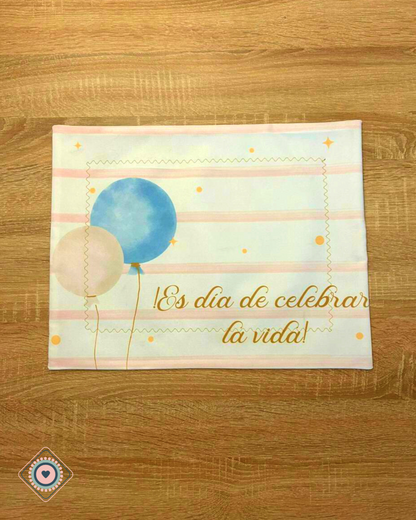 Kit de Mesa Puesta Cumpleaños (servilletas rayas beige)