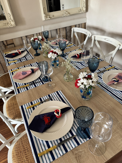 Kit de Mesa Picnic Azul con Servilletas Marinas
