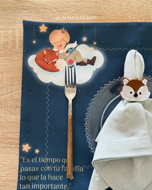 Individual de tela doble faz impermeable Principito