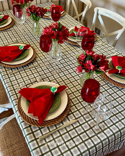 Mantel Rectangular Cuadrille Verde Berries