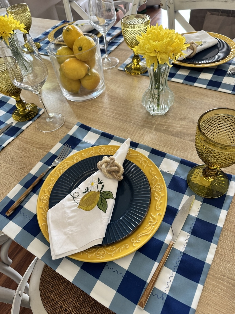 Set familia - 4 individuales doble faz Picnic Azul