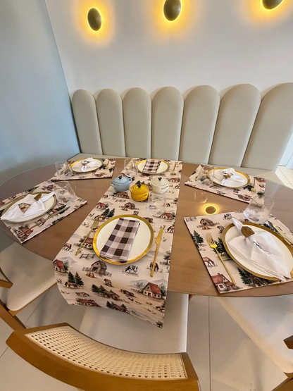 Servilleta de Tela Estampada Vichy café - La Casona