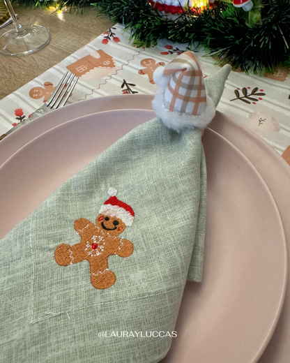 Porta servilletas Gorrito Navideño Cuadrillé verde agua Ginger