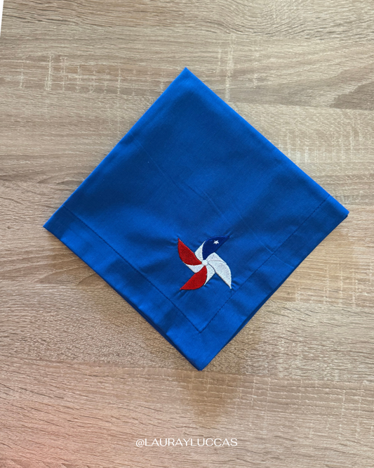 Servilleta de Tela Bordada Remolino Chileno