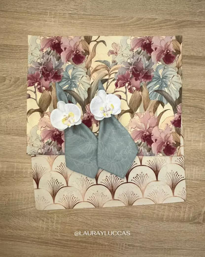 Servilleta de Tela Estampada Orquídeas de Singapur