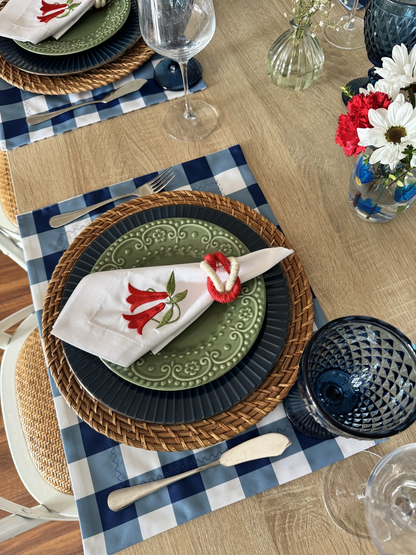 Kit de Mesa Picnic Azul con Servilletas Copihue