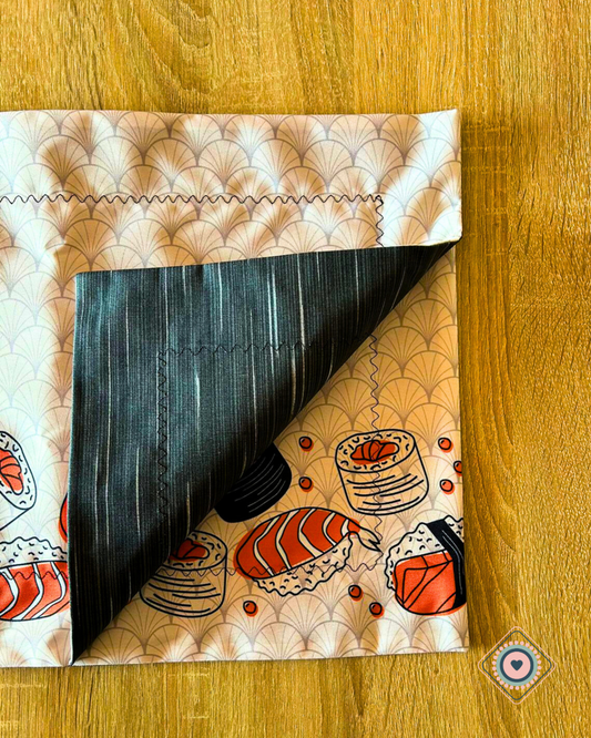 Individual de tela doble faz impermeable Japan Food