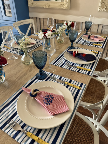 Kit de Mesa Picnic Azul con Servilletas Marinas