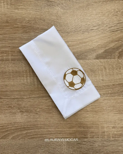 Servilleta de Tela Bordada Pelota Dorada