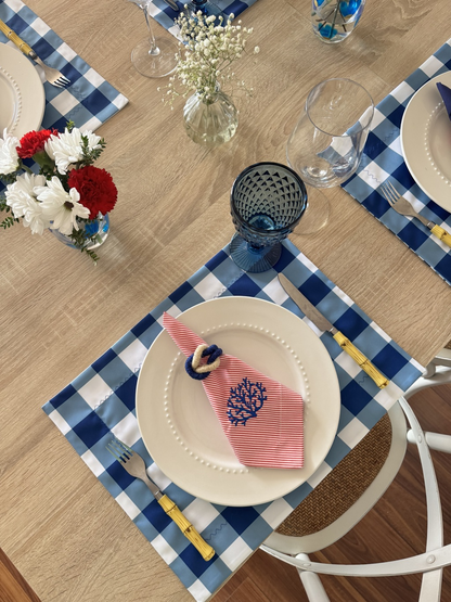Kit de Mesa Picnic Azul con Servilletas Marinas