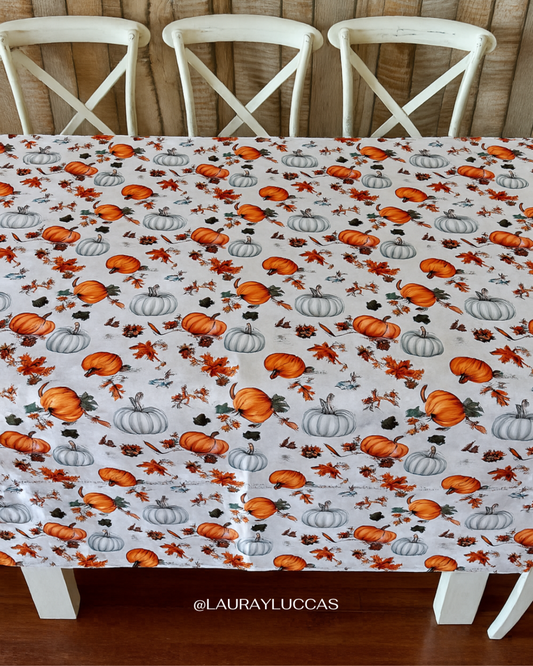 Mantel Rectangular Otoño Americano Calabazas