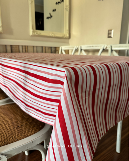 Mantel Rectangular Líneas rojas