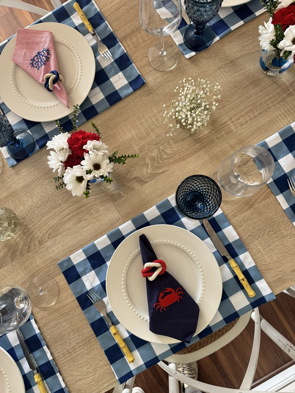 Kit de Mesa Picnic Azul con Servilletas Marinas
