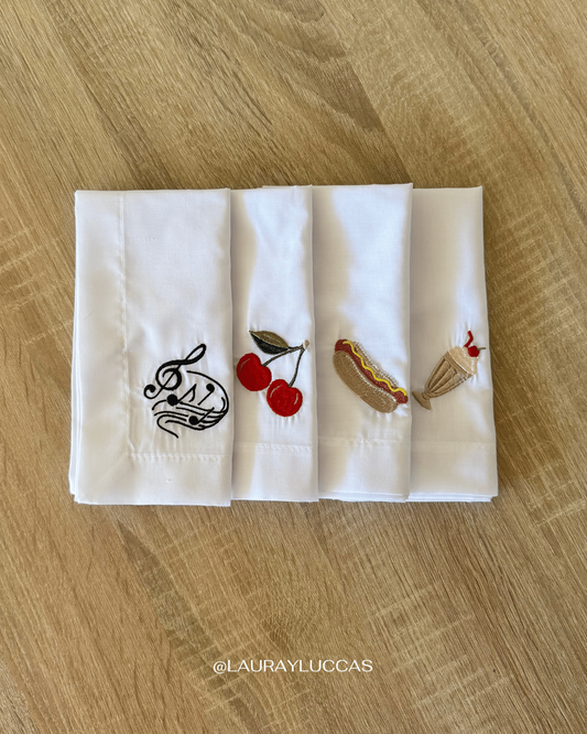 Servilleta Bordada Hot Dog - American Diner