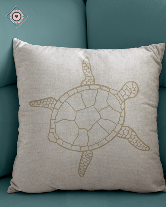 Funda de Cojín Estampada Tortuga