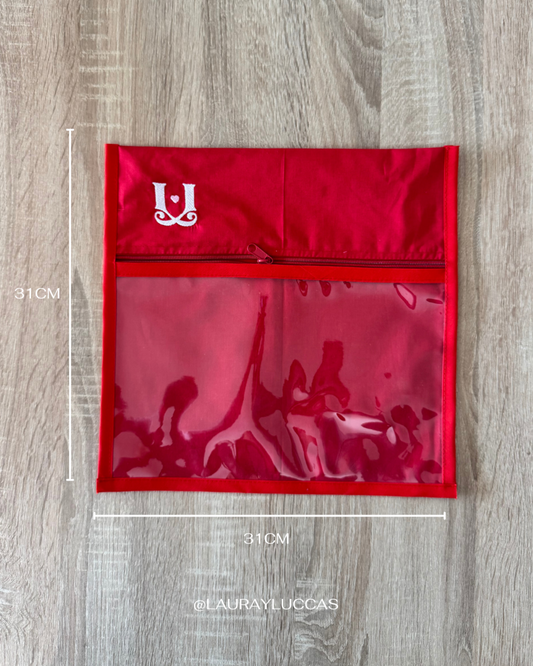 Organizador para mantelería talla S color rojo