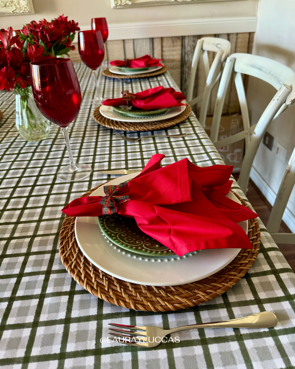 Mantel Rectangular Cuadrille Verde Berries