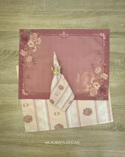 Kit de Mesa Aurora con servilleta estampada rayas flores