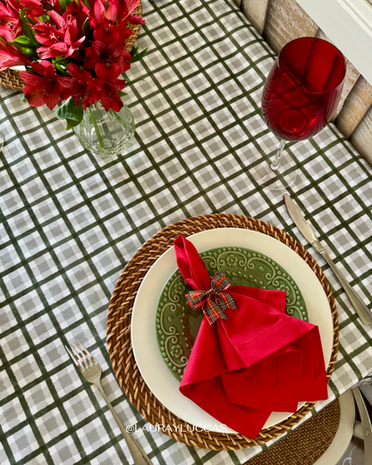 Mantel Rectangular Cuadrille Verde Berries