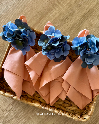 Porta servilletas Floral Hortensia Azul