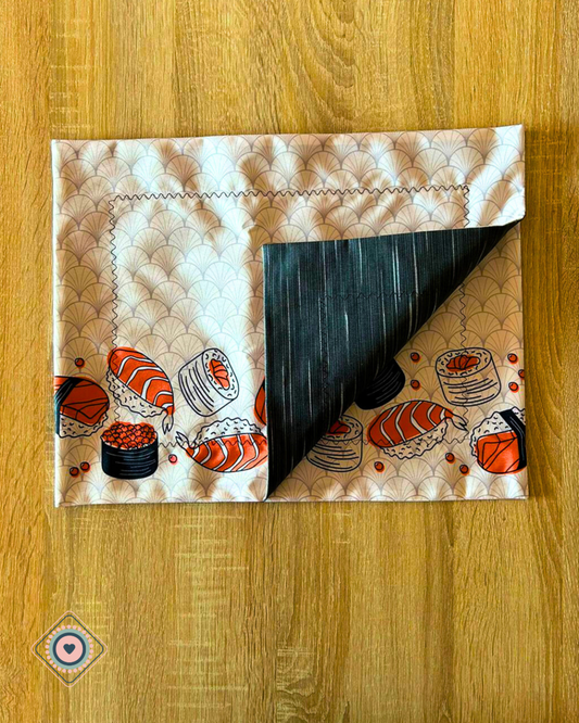 Individual de tela doble faz impermeable Japan Food