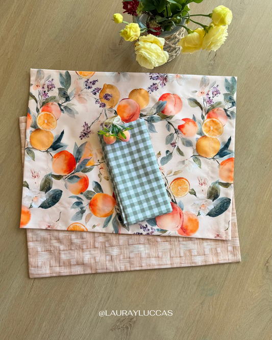 Kit de Mesa Puesta Pomar Florido con servilletas picnic verde