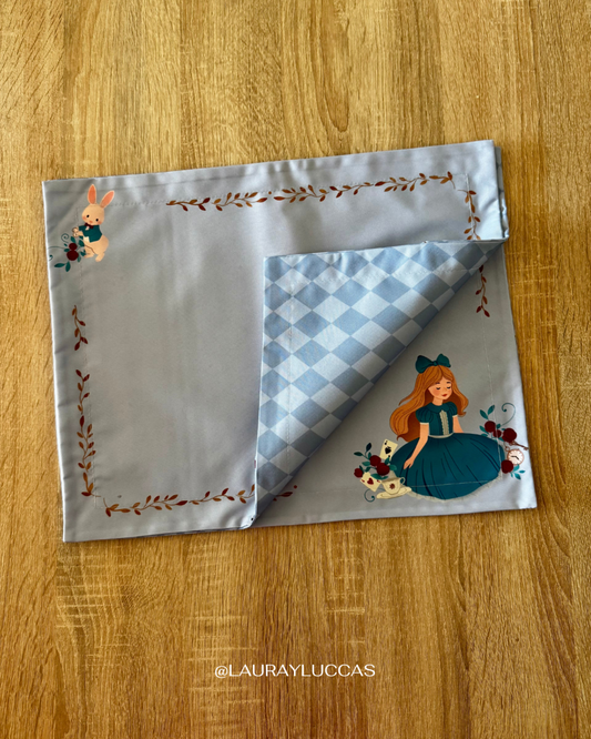 Individual de tela doble faz impermeable Alicia Celeste