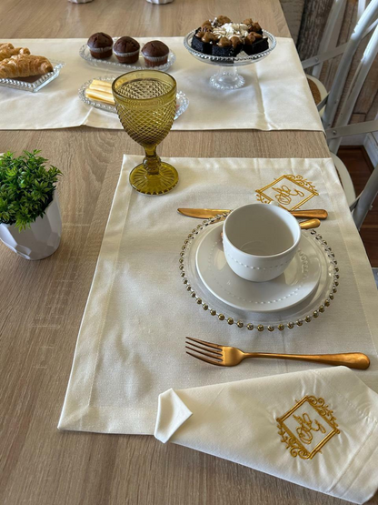 Kit de Mesa Puesta bordado monograma