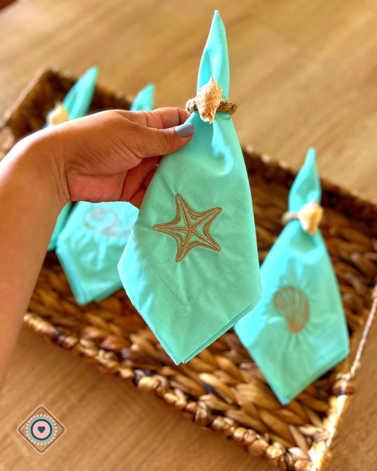 Servilleta de tela bordada estrella