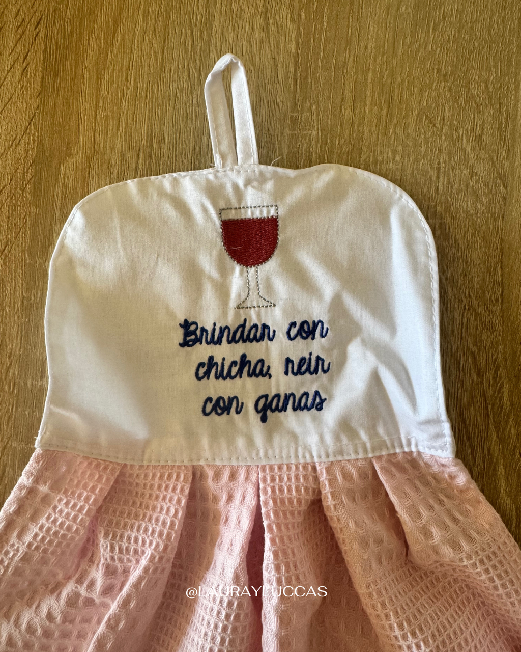 Kit de Toalla colgante seca manos y paño de cocina Brindar con chicha