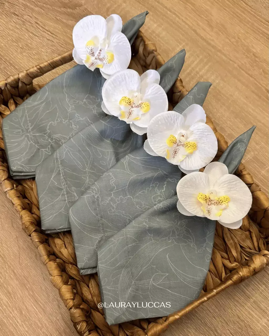 Servilleta de Tela Estampada Orquídeas de Singapur