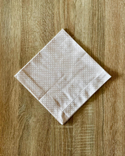 Servilleta de Tela Estampada Lunares blancos (fondo beige)