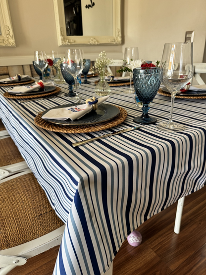 Mantel Rectangular Líneas azules