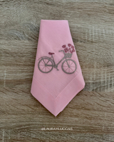 Servilleta de Tela 100% algodón bordada Bicicleta Paris Rosen