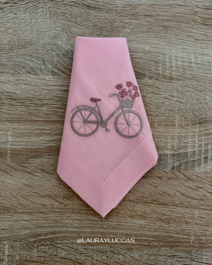 Servilleta de Tela 100% algodón bordada Bicicleta Paris Rosen