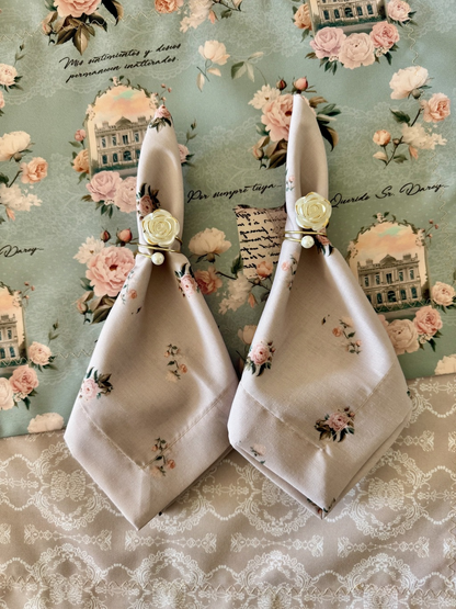 Servilleta de Tela Estampada Orgullo y Prejuicio color beige