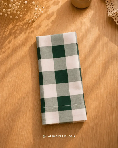 Servilleta de Tela Estampada Vichy verde - La Casona
