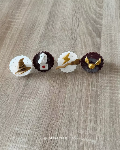 Set de 4 Porta servilletas en porcelana fría Mundo Mágico Harry Potter