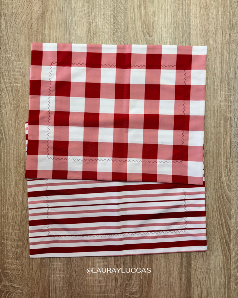 Set familia - 4 individuales doble faz Picnic Rojo
