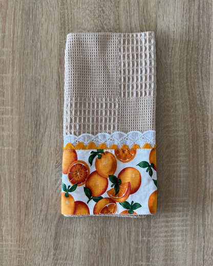 Kit de Toalla colgante seca manos y paño de cocina Naranja