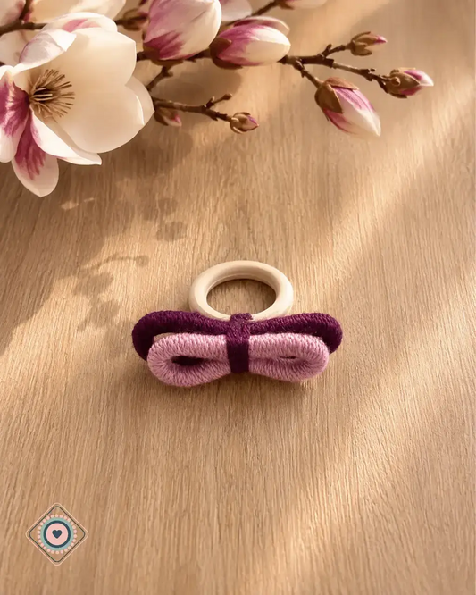 Porta Servilletas Moño de hilo morado - Las Magnolias