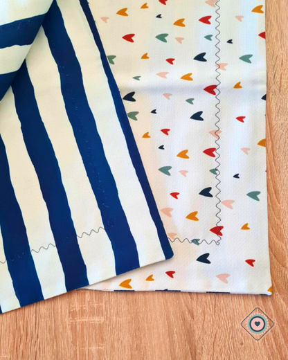 Individual de tela Doble faz Semi impermeable Corazones