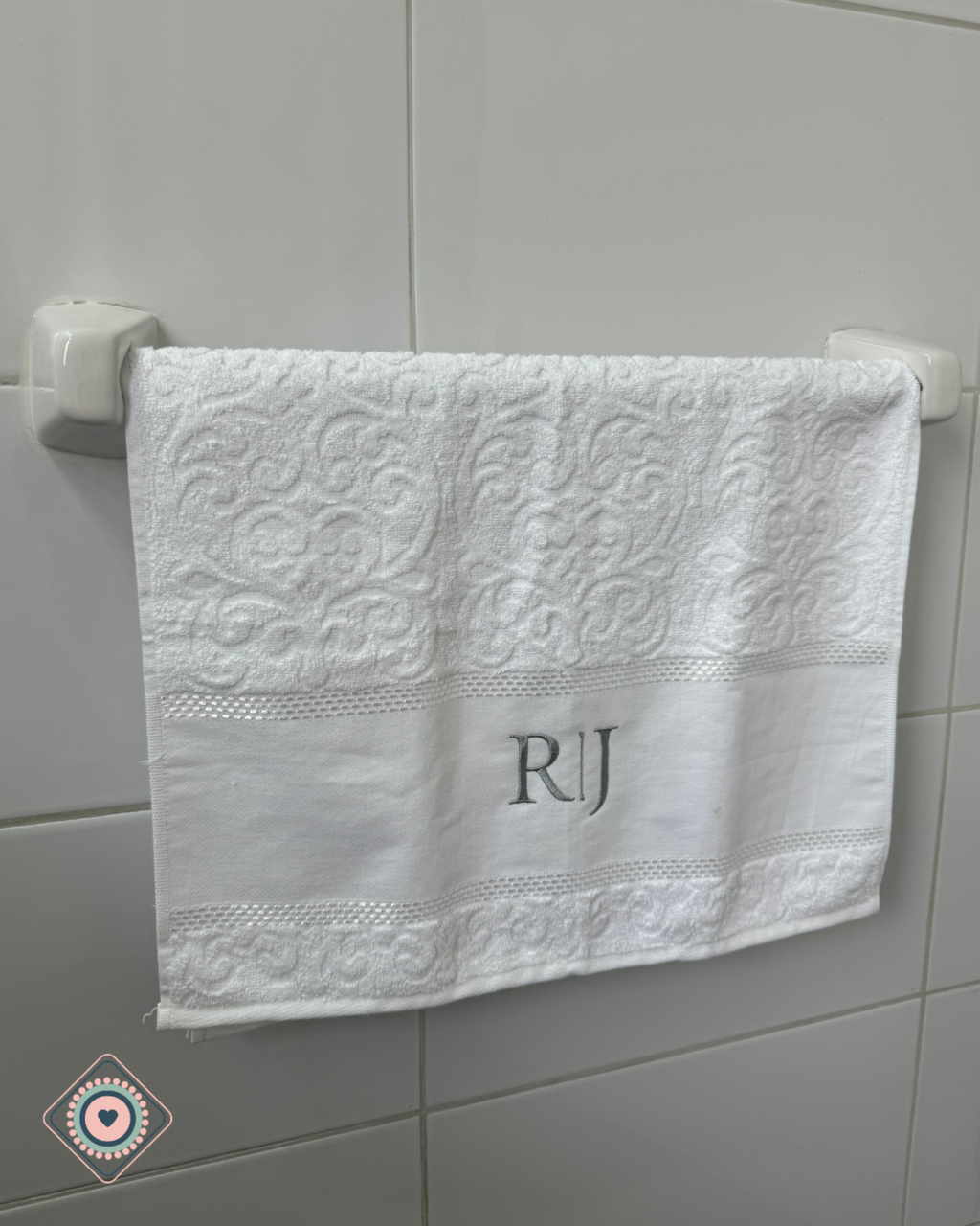 Kit Toalla de baño y rostro color blanco personalizadas